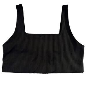 Girlfriend Collective Tommy Ribbed Black Sports Bra M